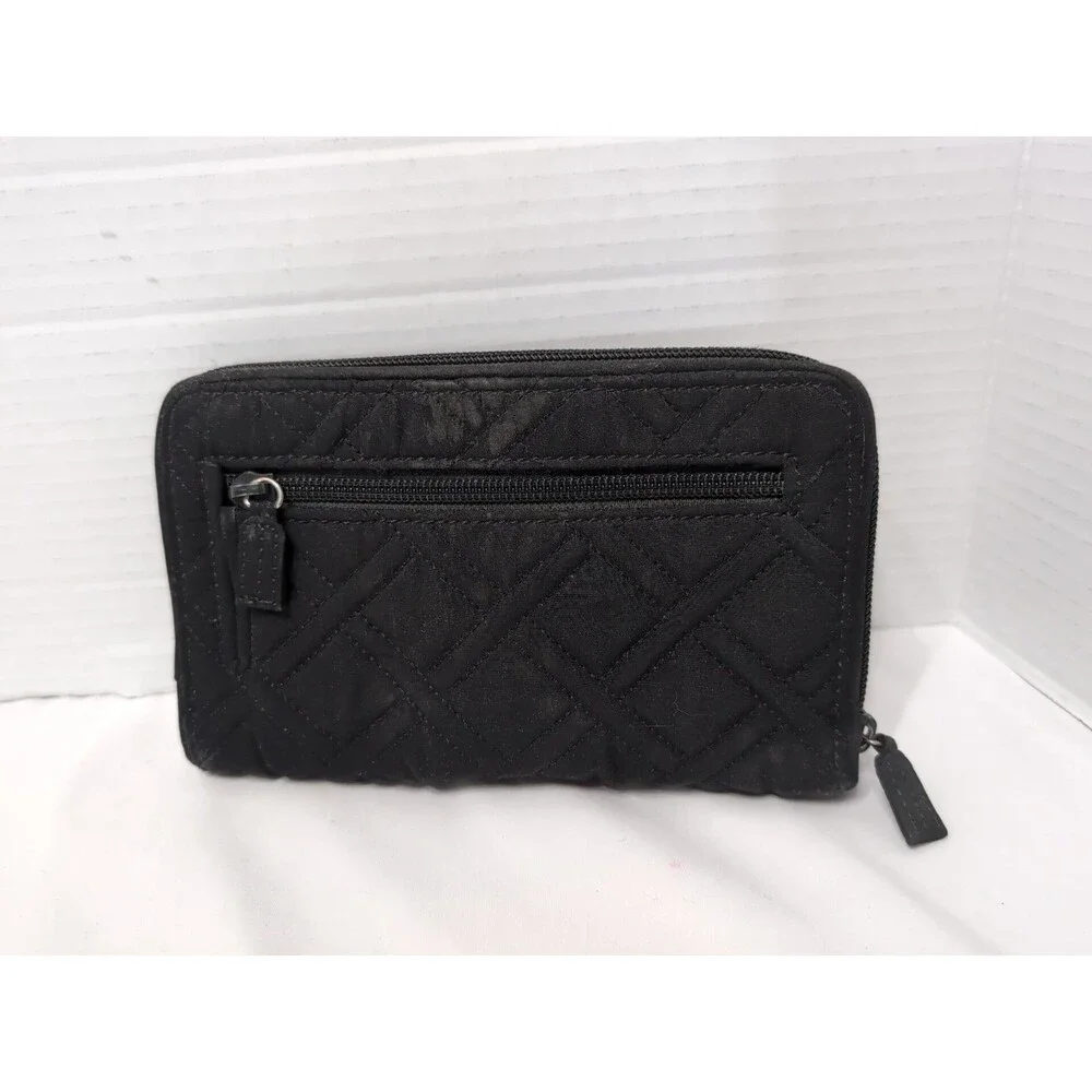 VERA BRADLEY RFID Zip around Turnlock WALLET Credit Cards ID BLACK - Picture 3 of 11